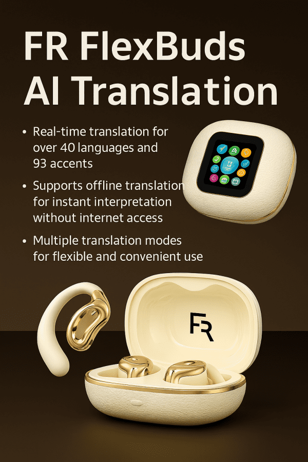 FR FlexBuds™ – AI-Powered Wireless Earbuds with Smart Translation & HiFi Sound - Image 2