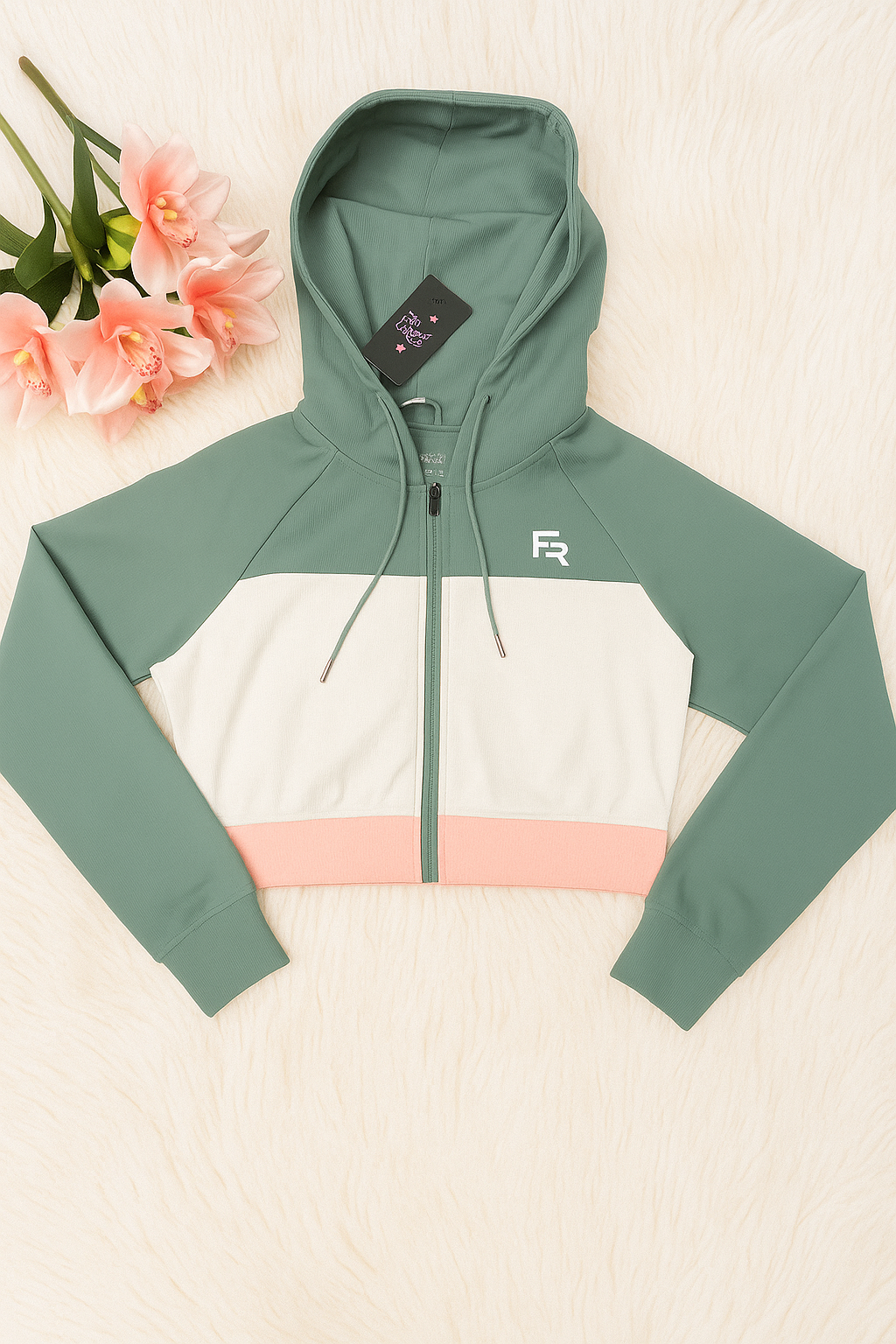 Ruby Colorblock Crop Hoodie