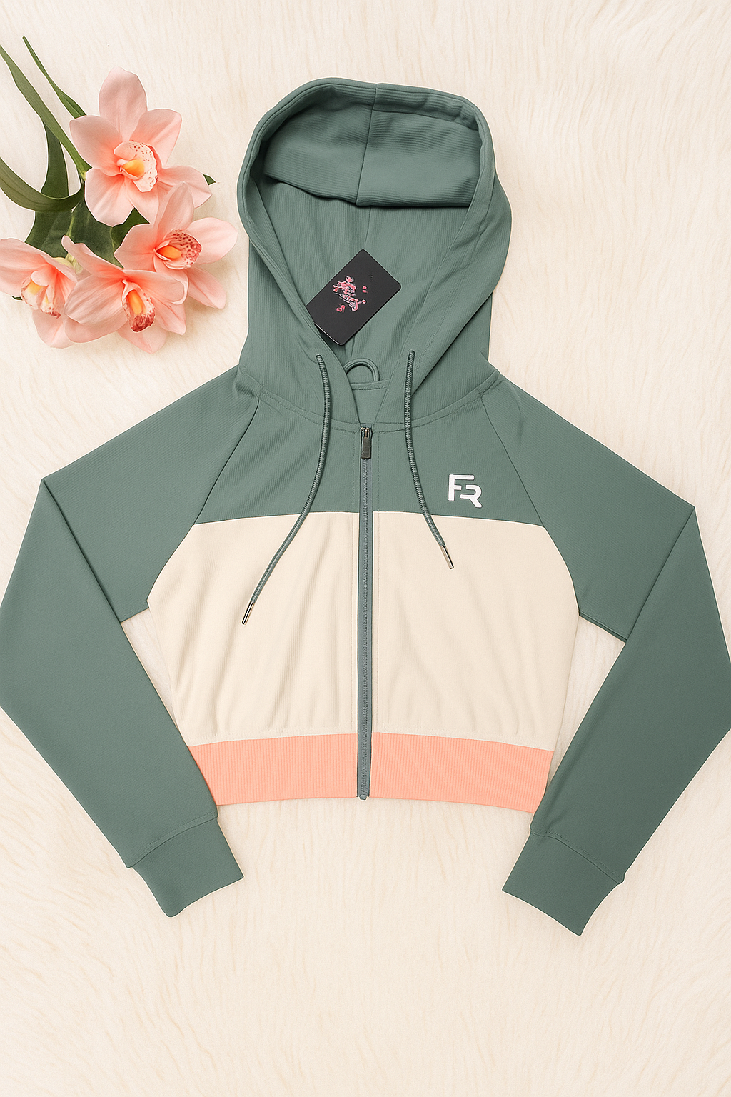 Ruby Colorblock Crop Hoodie - Image 2