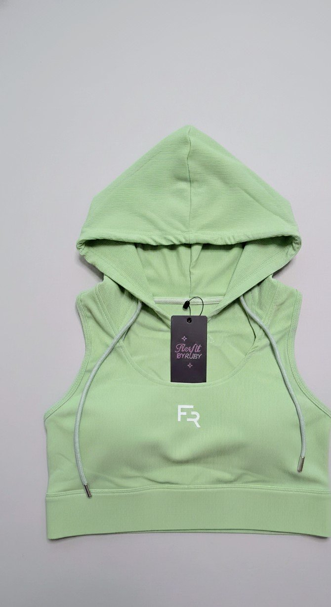 Sage Hooded Crop Top