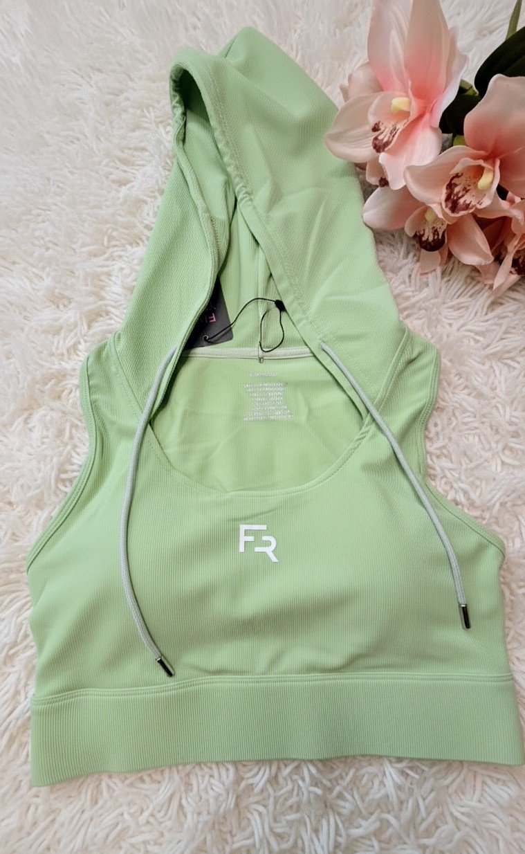 Sage Hooded Crop Top - Image 2